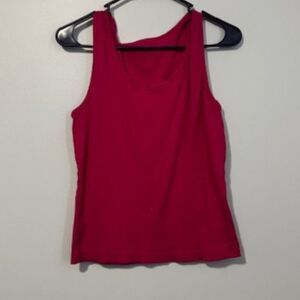 USED Woman's Faded Glory No Sleeve Tank Top Color Dark Pink Size Large